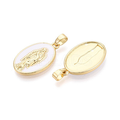 Brass & Enamel Pendants KK-T073-59A-G-1