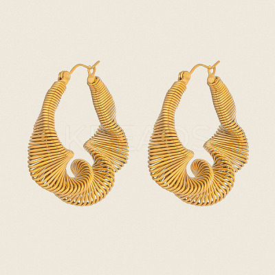 Twist 304 Stainless Steel Hoop Earrings JE2678-1-1