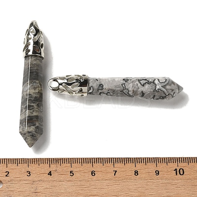 Natural Map Stone Pointed Big Pendants G-Z055-01P-22-1