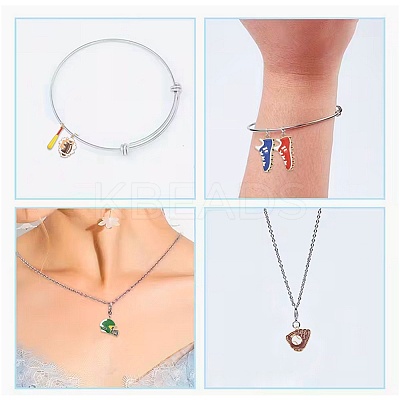 18Pcs 8 Styles Alloy Enamel Pendants ENAM-FS0004-18-1