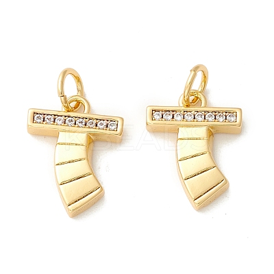 Rack Plating Eco-friendly Brass Micro Pave Clear Cubic Zirconia Charms KK-D072-01G-T-NR-1