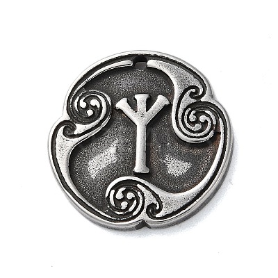 Rune Letters Alloy Pendants PALLOY-S193-01AS-15-1