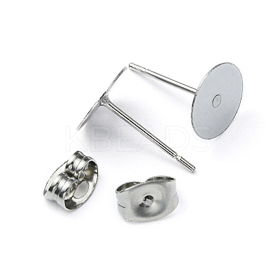 100Pcs 304 Stainless Steel Stud Earring Findings STAS-YW0001-43C-1