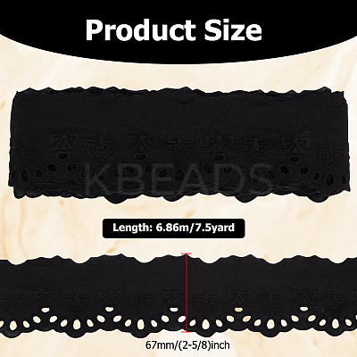 7.5 Yards Cotton Strawberry & Bowknot Embroidery Lace Ribbon OCOR-FG0002-53A-1