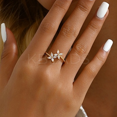Flower Design Ladies Ring for Daily Wear EU5480-3-1