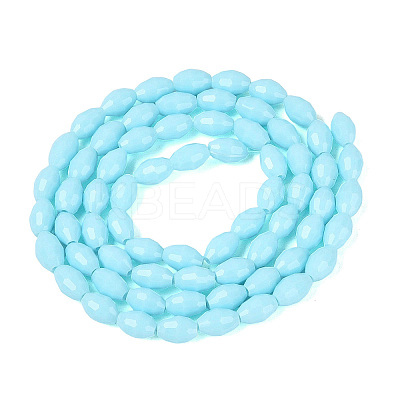 Opaque Solid Color Glass Beads Strands GLAA-N071-01A-C06-1