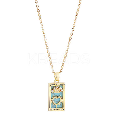 Brass with Cubic Zirconia Pendants Necklaces NJEW-LP0001-45F-G-1