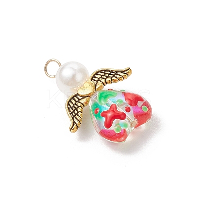 Glass Enamel Beads Pendants PALLOY-JF04137-01-1
