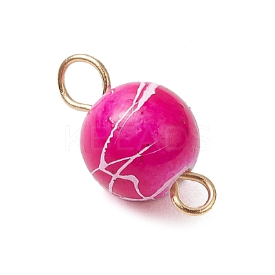 Spray Painted Drawbench Acrylic Round Connector Charms PALLOY-JF03327-1