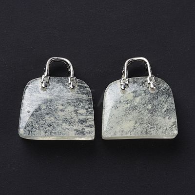 Watermelon Stone Glass Brass Pendants KK-E274-01P-023-1