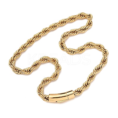8MM 304 Stainless Steel Rope Chain Necklaces NJEW-C099-07B-G-1
