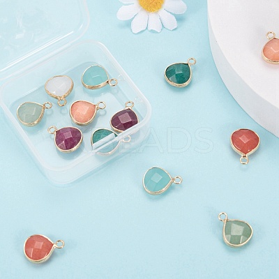 14Pcs 7 Style Natural White Jade Pendants G-LS0002-06-1