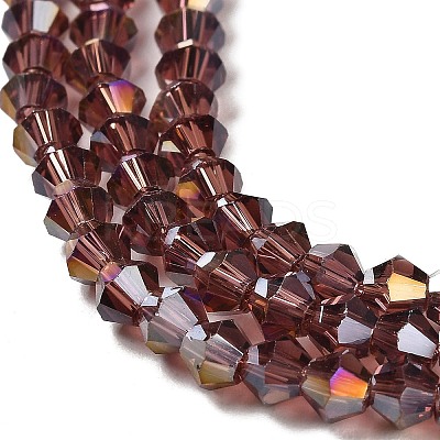Transparent Electroplate Glass Beads Strands GLAA-F029-2mm-A05-1