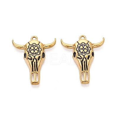 304 Stainless Steel Enamel Pendants STAS-N124-09A-G-1