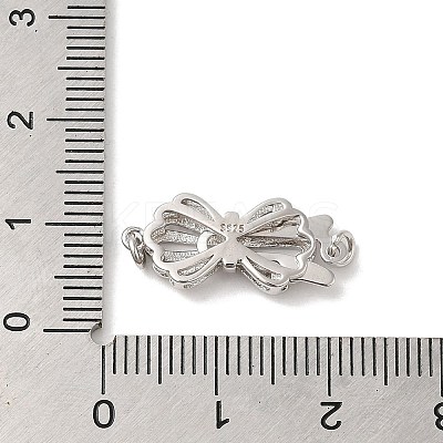 Rhodium Plated 925 Sterling Silver Box Clasps STER-G038-17P-1