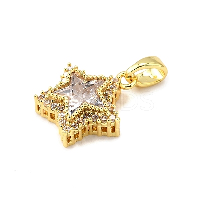 Brass Micro Pave Cubic Zirconia Charms KK-R227-04G-1