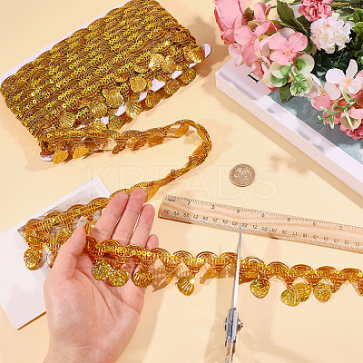 Polyester Metallic Thread Lace Tassel Ribbons OCOR-WH0108-42A-1