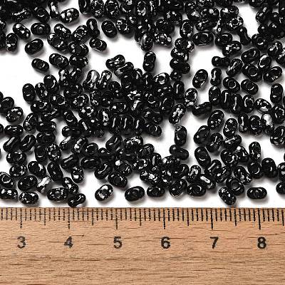 Spray Painted Glass Seed Beads SEED-F005-08A-05-1