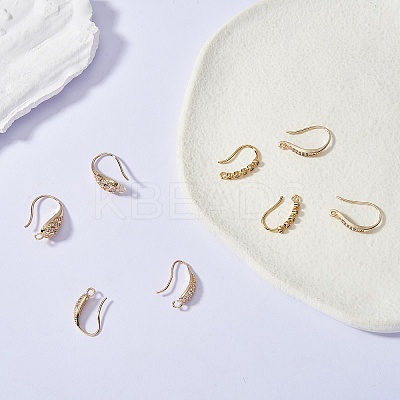 4 Pairs 4 Style Brass Micro Pave Clear Cubic Zirconia Earring Hooks KK-SZ0004-62-1