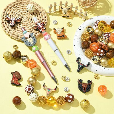 80Pcs DIY Cowboy Theme Findings Beads Kits DIY-CJ0002-48-1
