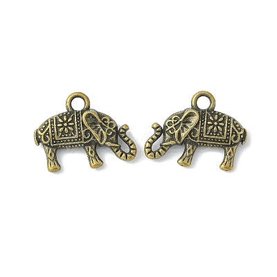 Tibetan Style Alloy Elephant Pendants TIBEP-23670-AB-FF-1
