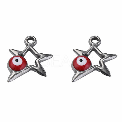 304 Stainless Steel Enamel Pendants STAS-N087-51-01P-1