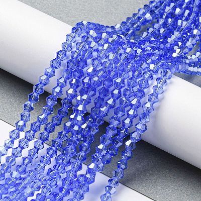 Transparent Electroplate Glass Beads Strands LS-GLAA-F029-3mm-C07-1