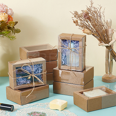 Kraft Paper Cardboard Gift Drawer Boxes LS-CON-WH0085-129A-1