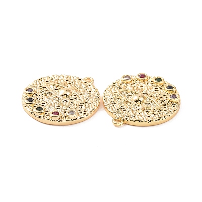 Brass Micro Pave Colorful Cubic Zirconia Pendants KK-E068-VC152-1