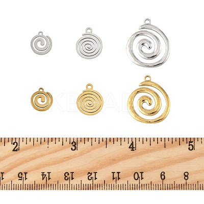 12Pcs 6 Styles 304 Stainless Steel Charms STAS-FS0001-97-1