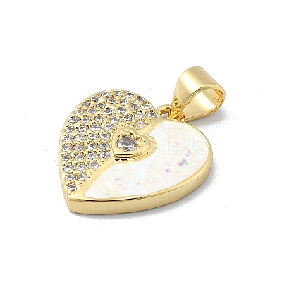 Brass Micro Pave Clear Cubic Zirconia Pendants KK-A221-19A-G-1