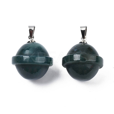 Natural Indian Agate Pendants PORC-T132-053B-1