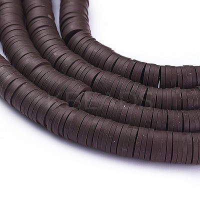 Flat Round Handmade Polymer Clay Bead Spacers CLAY-R067-3.0mm-38-1