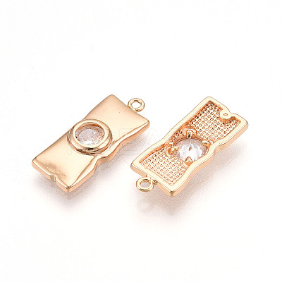 Brass Micro Pave Cubic Zirconia Pendants ZIRC-T016-16-1