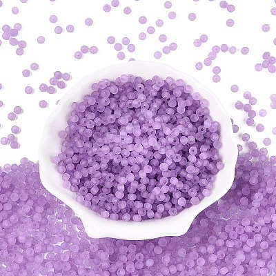FGB Frosted Transparent Glass Seed Beads SEED-N013-04A-07-1