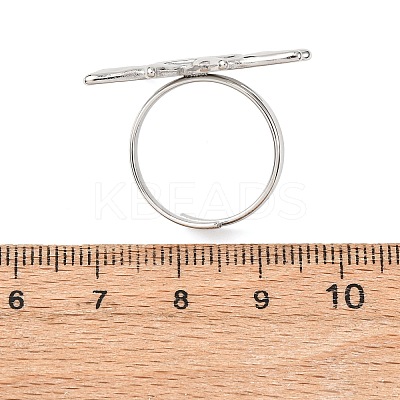 304 Stainless Steel Cuff Rings for Women RJEW-B136-03P-1