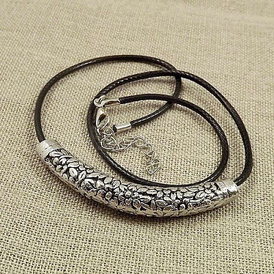 Jewelry Miao Yin Cang Yin Rose Hollow Bend Black Leather Rope Little Fish Lotus Female Short Necklace LS-IZ4680-7-1