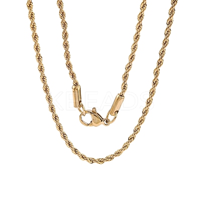 Trendy Men's 304 Stainless Steel Rope Chain Necklaces NJEW-M072-F-01-1