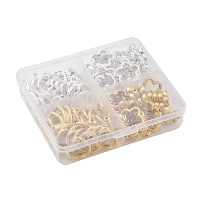 100Pcs 4 Style Tibetan Style Alloy Bead Frames FIND-FS0001-74-1