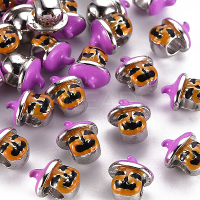 Autumn Theme Alloy Enamel European Beads MPDL-N040-005-RS-1