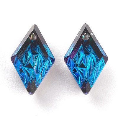 Embossed Glass Rhinestone Pendants GLAA-J101-04A-001BB-1