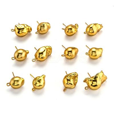 Natural Baroque Pearl Stud Earring Findings KK-G398-10G-1