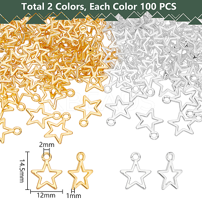 200Pcs 2 Colors Alloy Charms FIND-UN0004-29-1