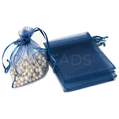 100Pcs Rectangle Organza DIY Craft Drawstring Bags PW-WG69155-32-1