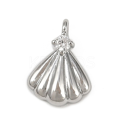 Brass Pave Clear Cubic Zirconia Pendants KK-L238-31P-1