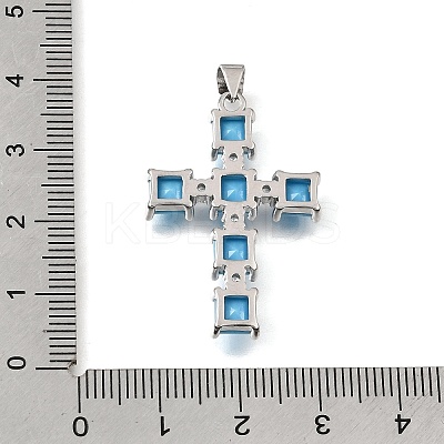 Brass Micro Pave Light Sky Blue Cubic Zirconia Pendants CU-CBAEEA8-20P-1