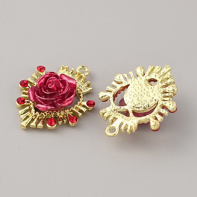 Alloy Siam Rhinestone Pendants FIND-WH0110-439-1