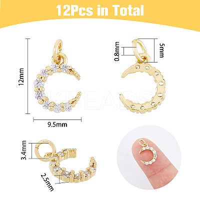 Rack Plating Brass Micro Pave Cubic Zirconia Pendants ZIRC-DC0001-15-1