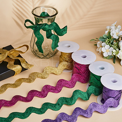 5 Yards Polyester Wavy Fringe Trim Ribbon OCOR-GF0003-45E-1