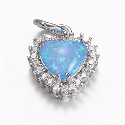 Brass Micro Pave Cubic Zirconia Charms ZIRC-G141-01P-A-1
